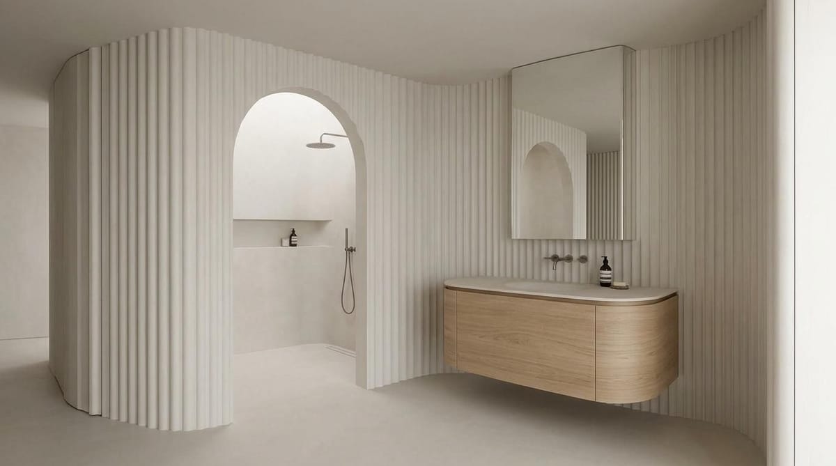 curved walls for luxury bathrooms