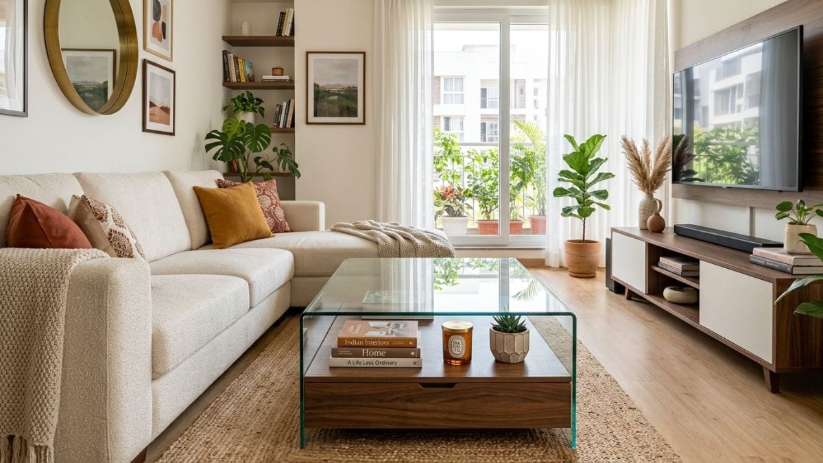 double layer storage center glass table
