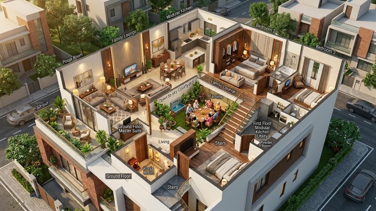 Ten 4 BHK House Design Plans with Practical Room Layouts