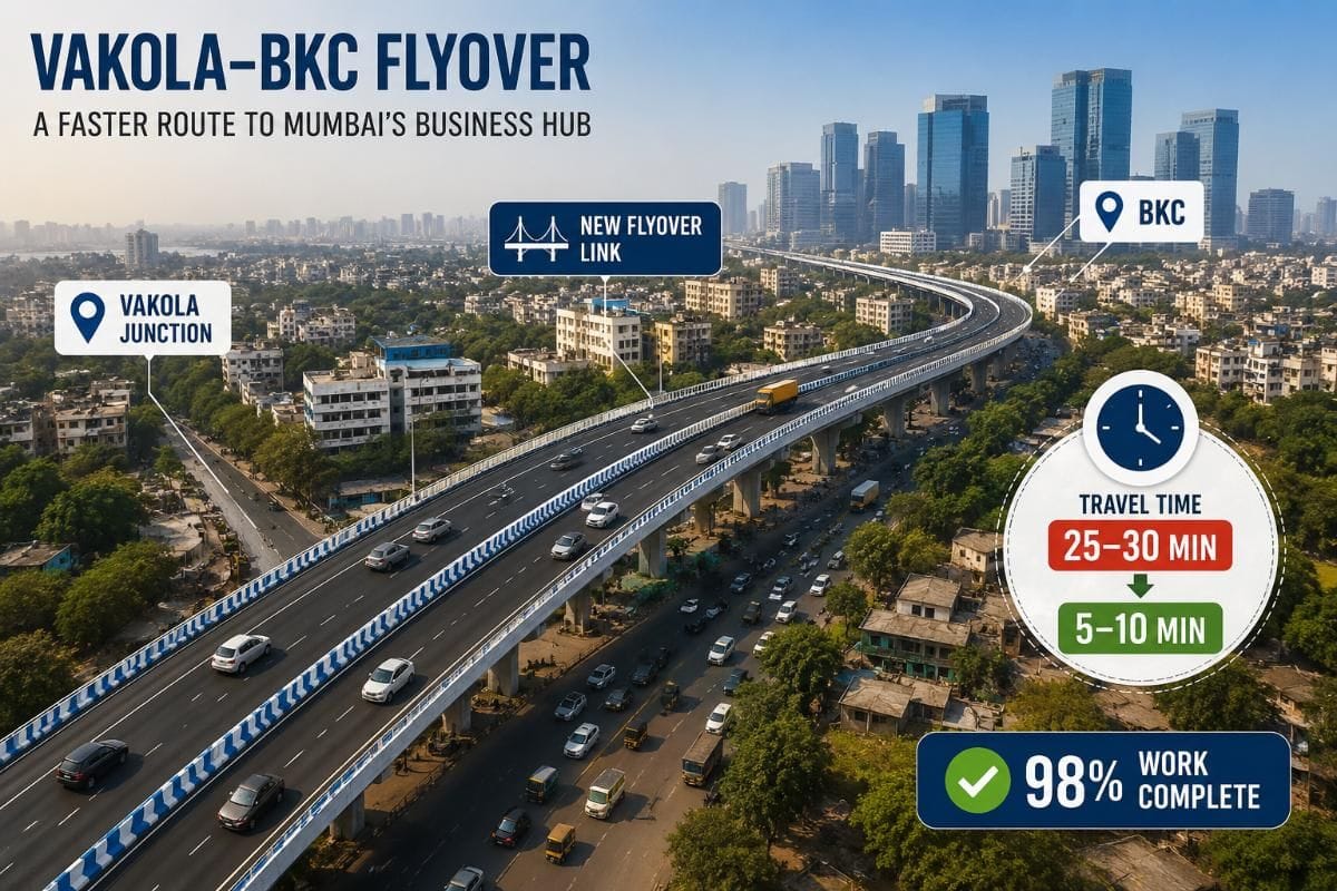 Project Completion Timer Mumbai's New Vakola-BKC Flyover Nears Opening, Travel Time May Drop to ...