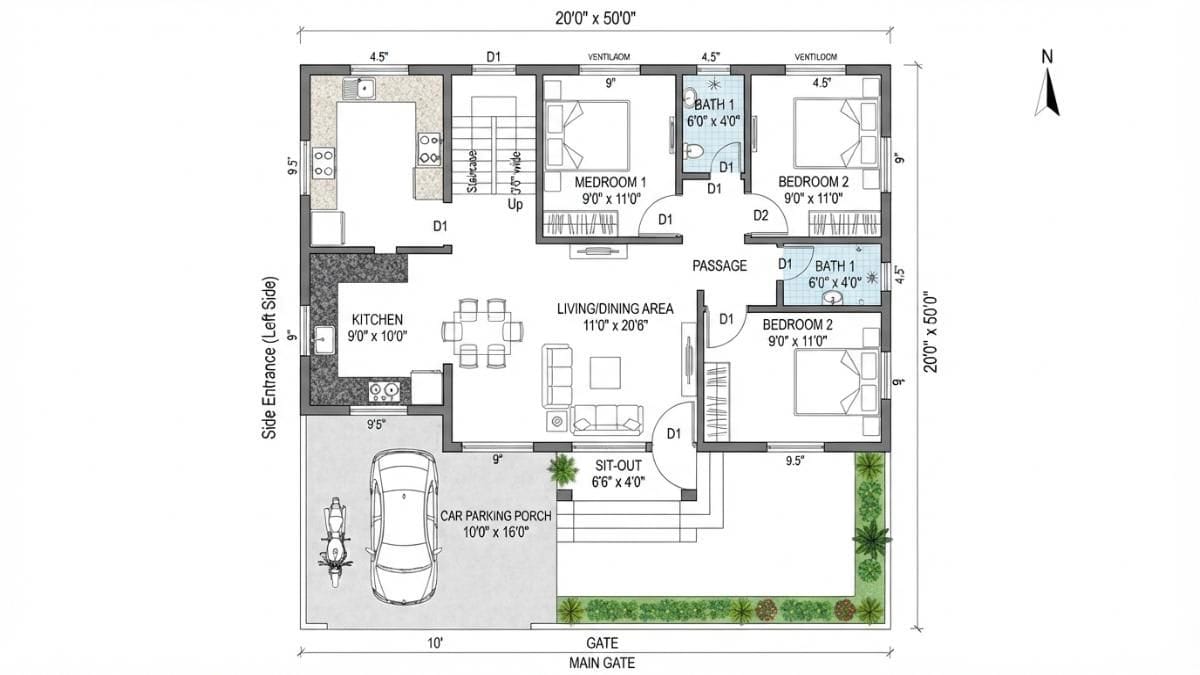 8 Best 20x50 House Plans for Small Families