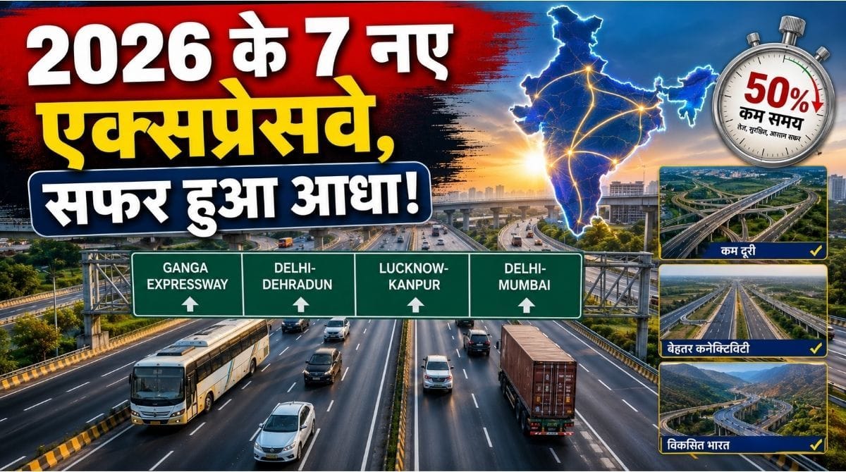 2026 में खुले 7 नए Expressway, घंटों का सफर हुआ मिनटों में! जानिए किन शहरों को मिला सबसे बड़ा फायदा