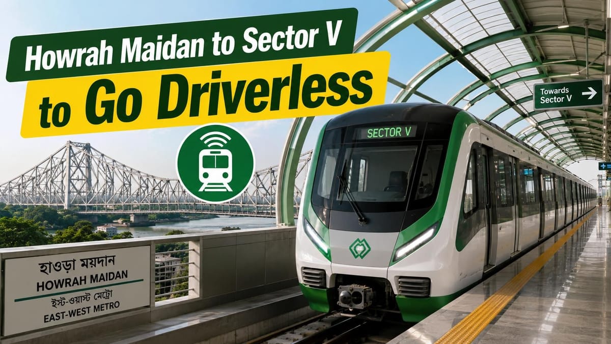 16.6-KM East-West Route From Howrah Maidan in Kolkata to Sector V Green Line Metro Cleared for Driverless Operations