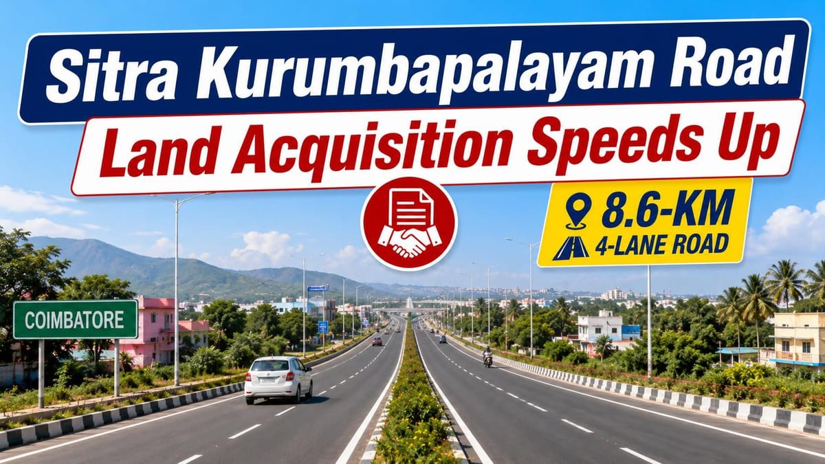 Land Acquisition Speeds Up for Sitra Kurumbapalayam 8.6-KM, 4-Lane Road in Coimbatore