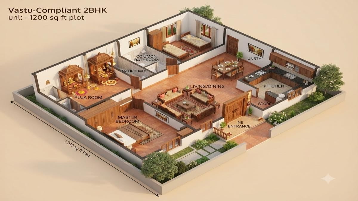 8 Best 1200 Sq Ft 2BHK House Plans for Modern Homes