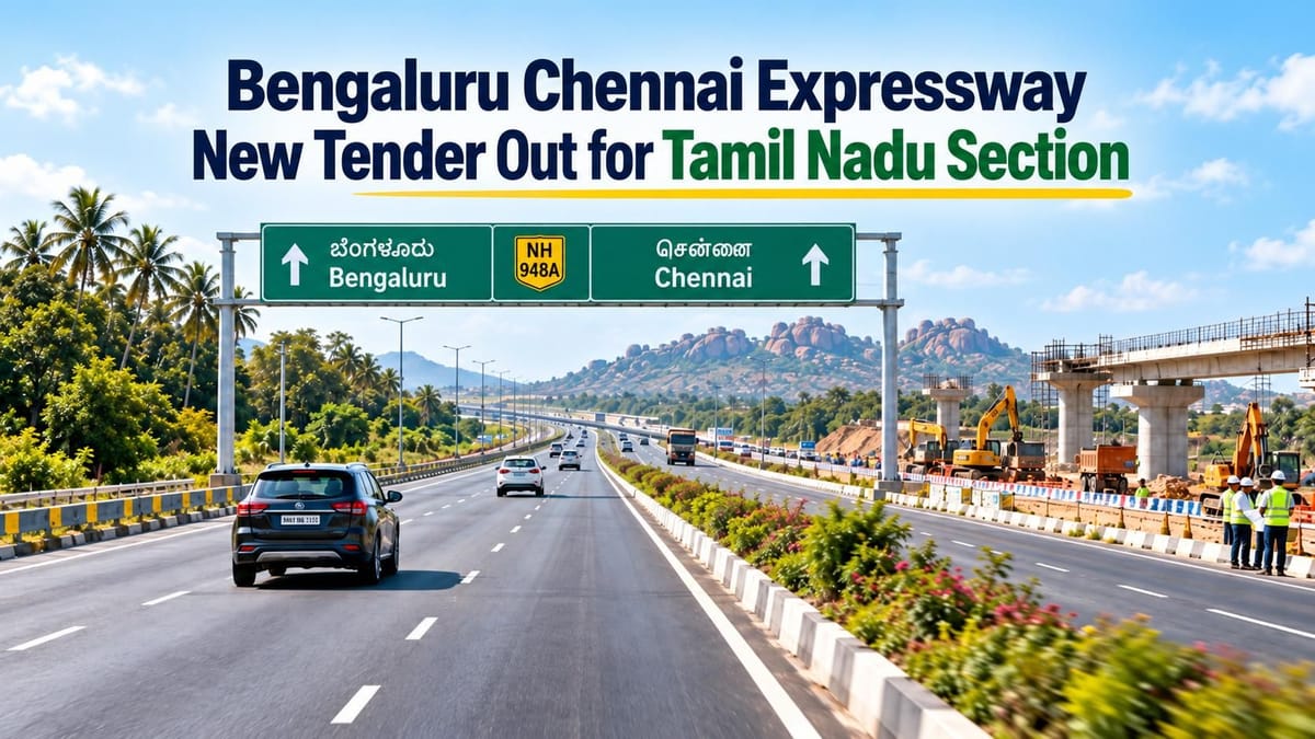 Bengaluru-Chennai Expressway: NHAI Floats INR 633 Cr Tender to End Tamil Nadu Delay and Cut Travel Time to 2.5 Hours JKMB