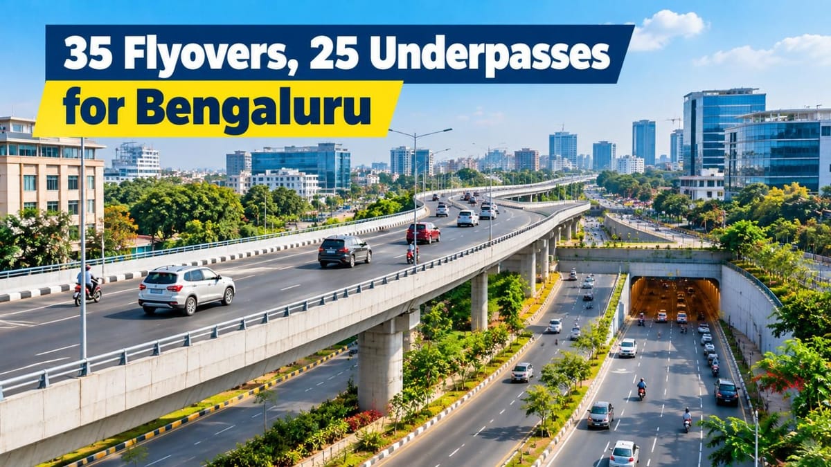Bengaluru Plans 35 Flyovers, 25 Underpasses as Vehicle Count Nears 1.5 Crore
