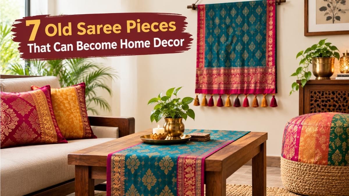 7 Old Saree Pieces Ideas For Indian Home Decor