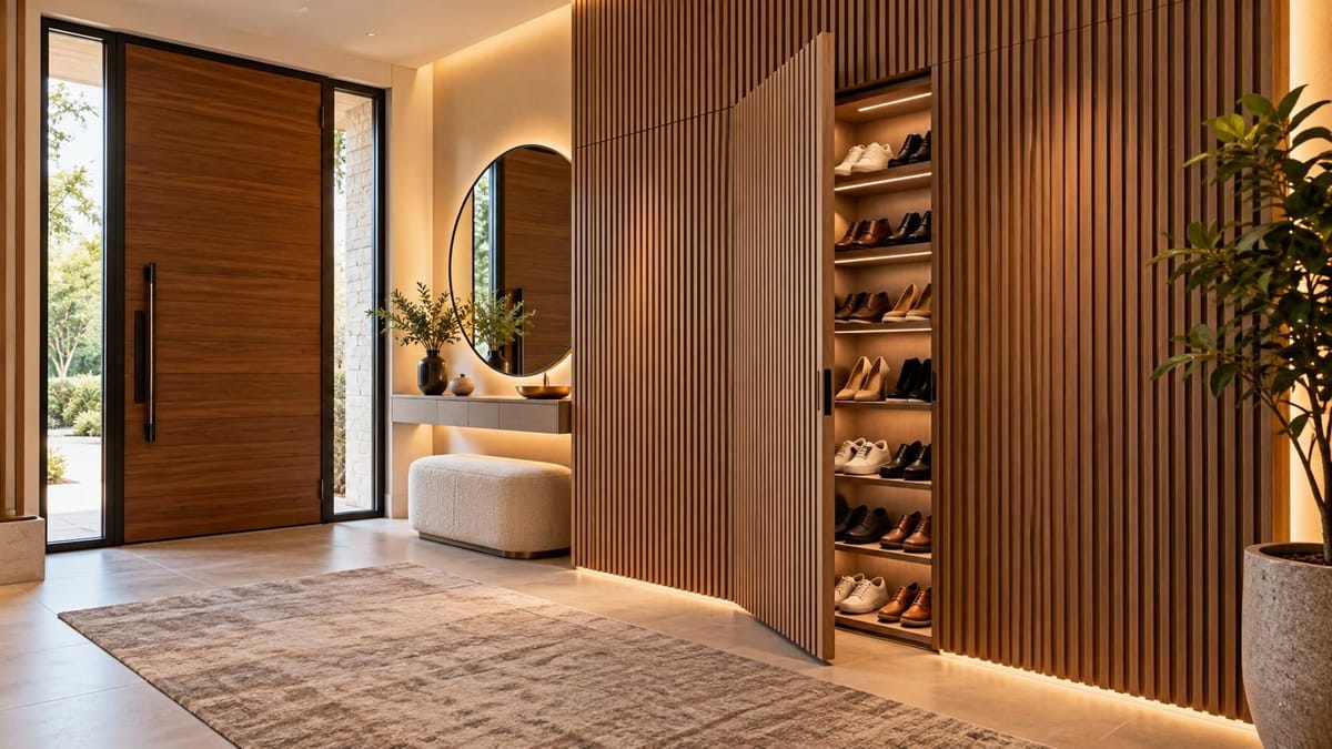 6 Concealed Shoe Rack Designs for a Neat Main Doorway Entrance