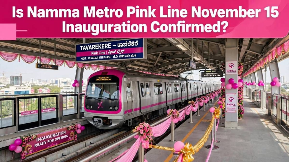 Namma Metro Pink Line Expected to be Inaugurated on Nov 15, Gets Safety Clearance rgmb