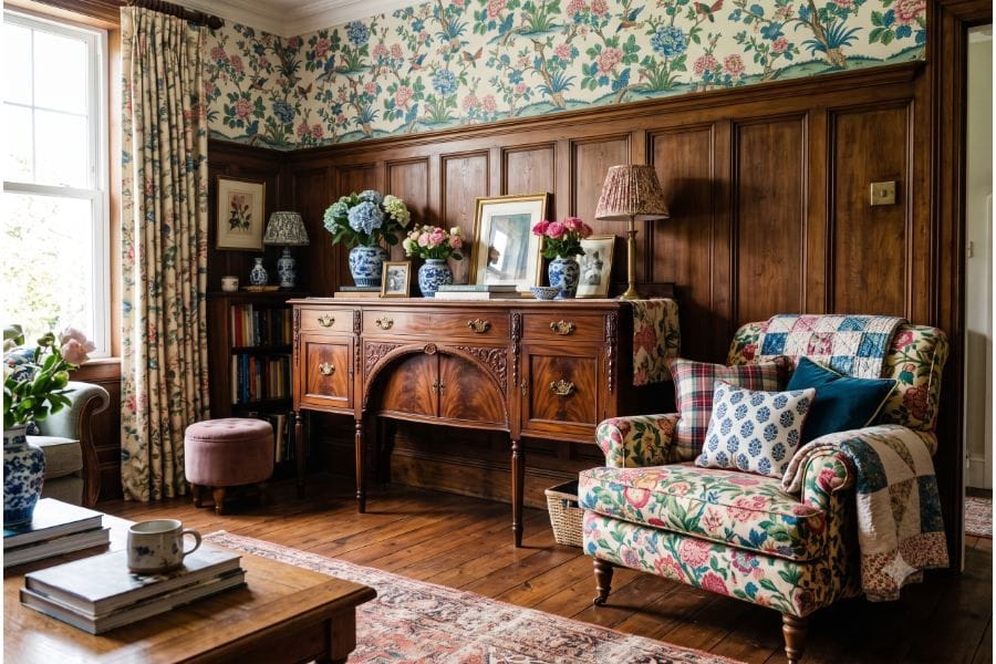Layered Bricks Pattern Grandmillennial Decor Style is So Back: 10 Timeless Ideas Full of Charm