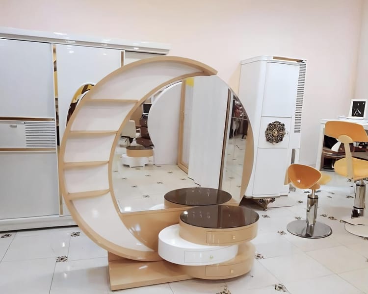 dressing table design circle Circle Mirror Vanity Desk