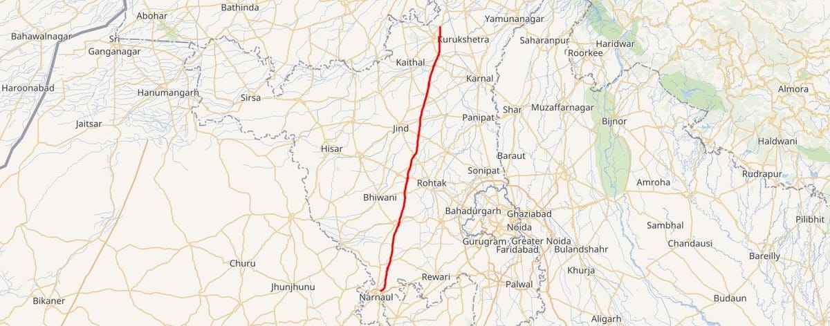 NH 152D (Ambala-Narnaul Expressway, TransHaryana Expressway) : Route ...