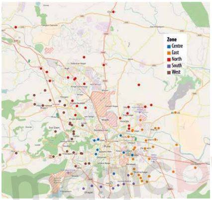 Pune East West North South Map Pune's West Zone Forms Largest Development Corridor