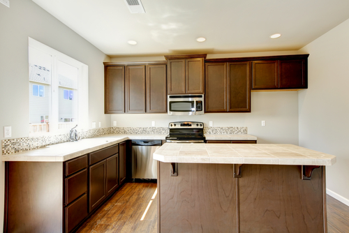 kitchens with tan walls