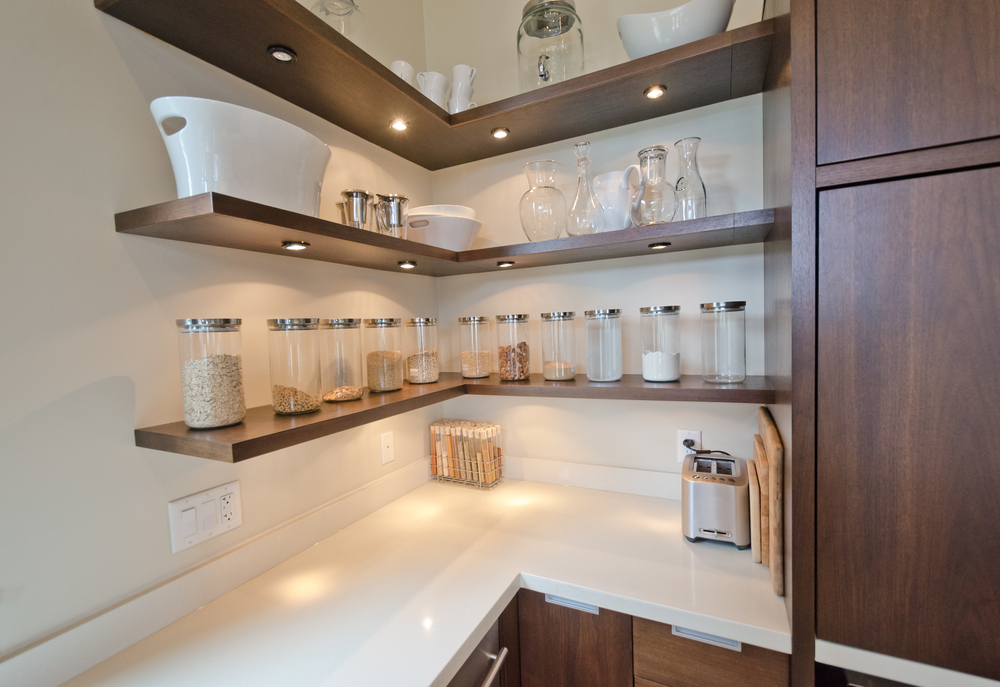 Organize Kitchen Shelf Storage, Kitchen With Shelves In Corner