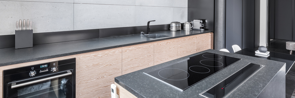 Black granite countertops with black laminates