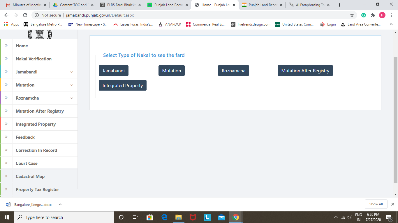 Jamabandi Punjab Check Punjab Land Records Online jamabandi.punjab
