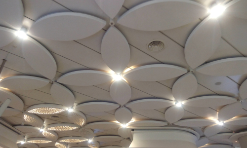 Low cost simple POP design false ceiling for hall