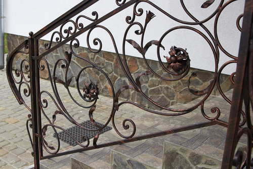 Designer steel railing design for stairs