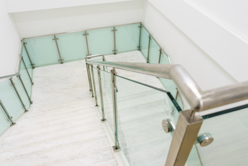 Glacier panel steel railing design for stairs