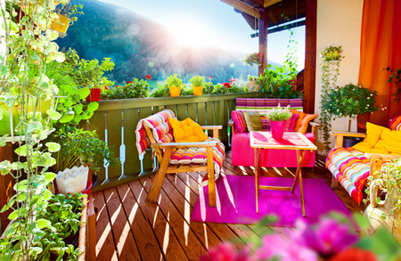 Colorful small balcony design idea