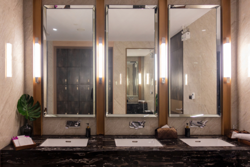 20 Washroom Mirror Design Ideas For A, Framed Commercial Restroom Mirrors