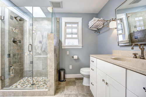 Fancy glass door designs for bathroom