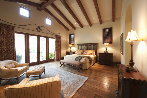 add-wooden-beams-on-your-bedroom-ceiling
