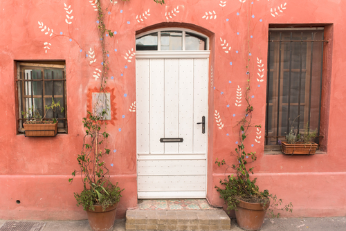 neutral-coloured-door-with-accent-coloured-wall
