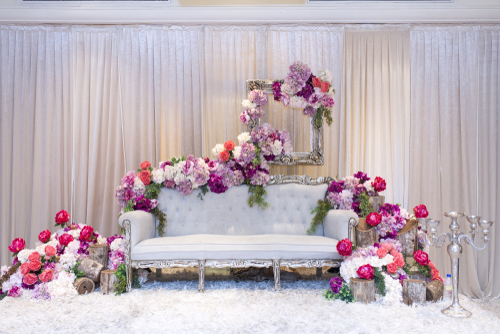 simple stage decorations with flowers