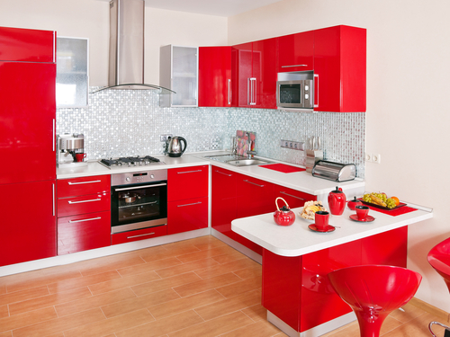 Popular Kitchen Design Red And White Themes, Red White And Black Kitchen Cabinets Ideas