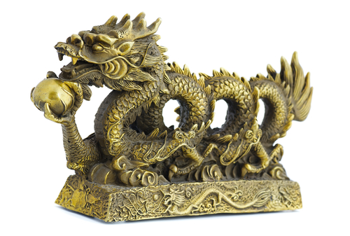  Feng Shui Chinese Goat Statue, Gold and White Color: Home &  Kitchen