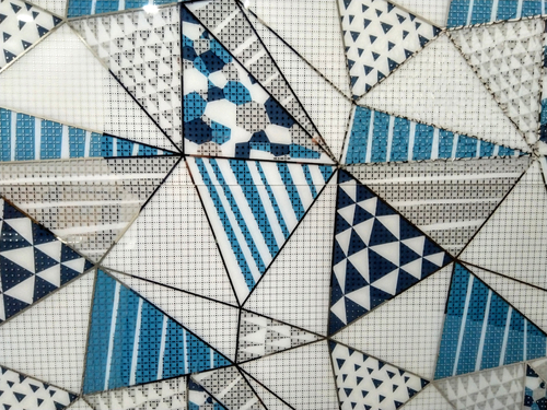 Triangular Colourful Wall Tiles Design for Hall