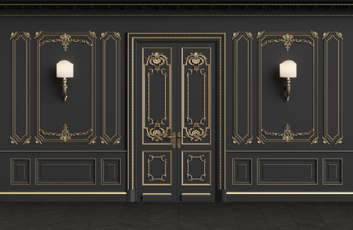 black-main-door-design-with-golden-borders-and-patterns