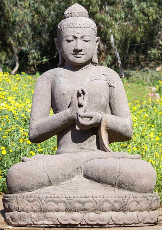 Amashiv Meditating Samadhi Sitting Buddha for Home & Office Decor White  Samadhi