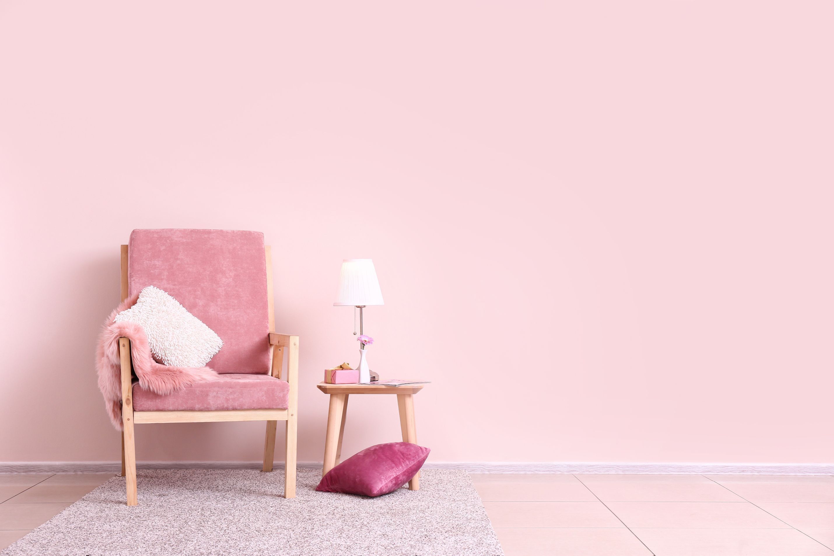 light pink color wall