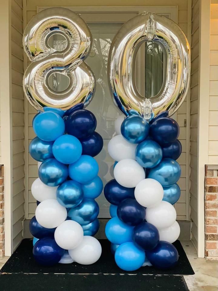 A balloon table for birthday decoration