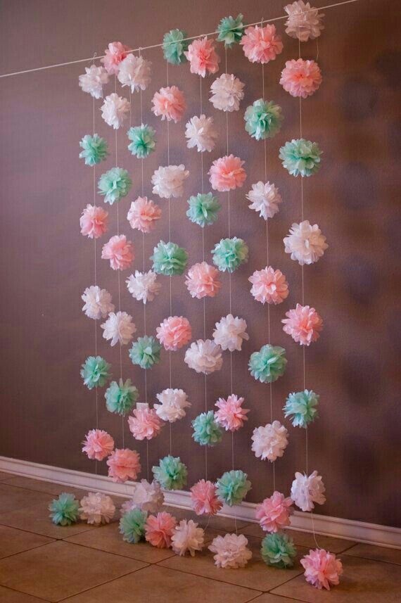 DIY pom-poms for birthday decoration