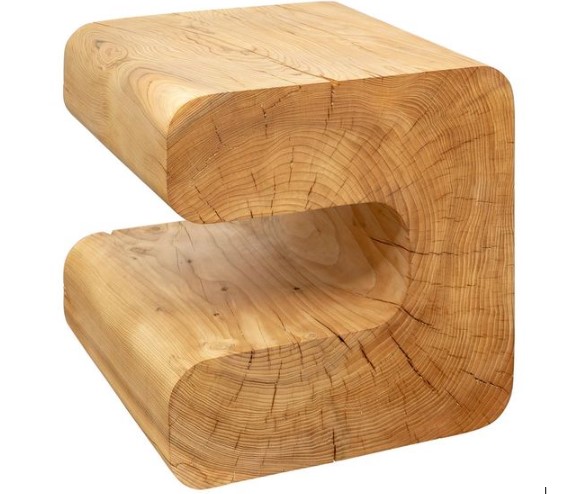 C-shaped-sculpture-made-of-deodar-wood Furniture Design                          