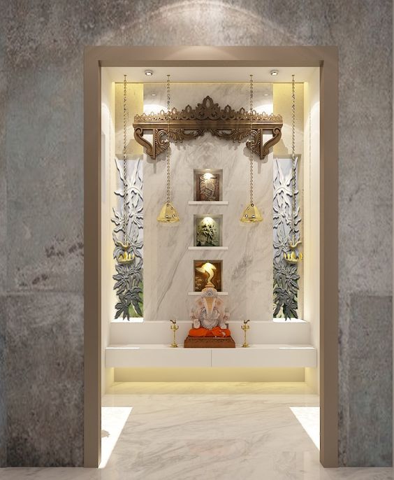 Opulent Modern Pooja Room Design