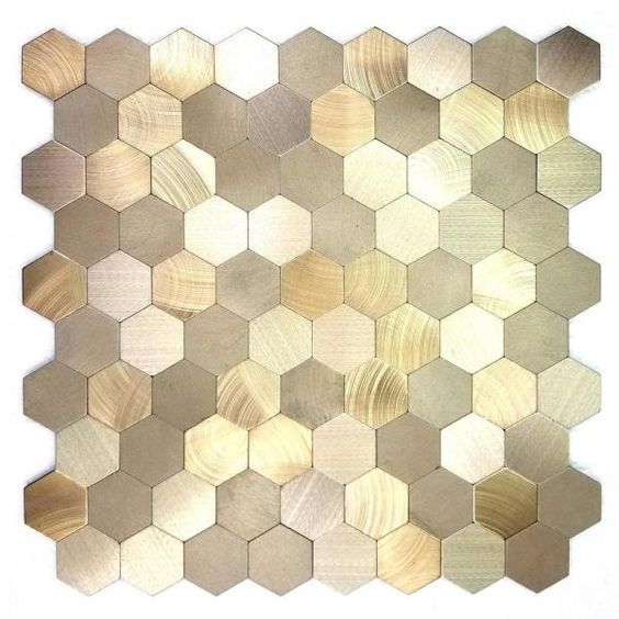 Contrast coloured hexagonal wall tiles for hall design