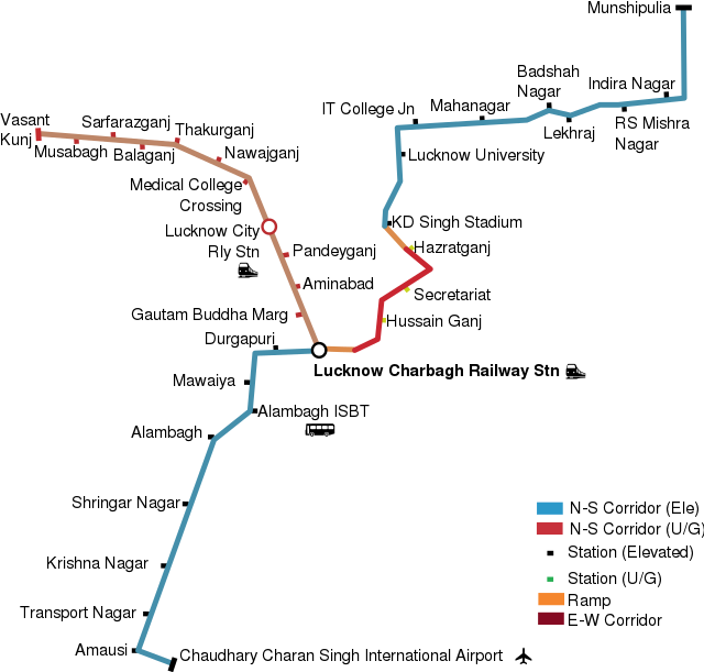 Lucknow Metro Route Map 