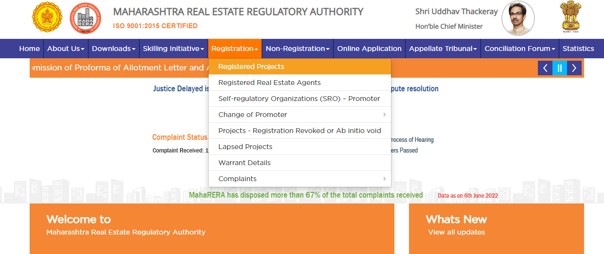 MahaRERA: Search Registered Projects & Agents, Complaint Process