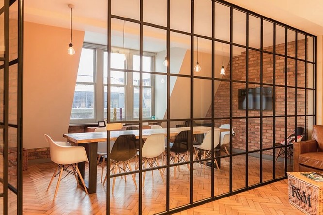 Glass Partition Designs Between Living Dining