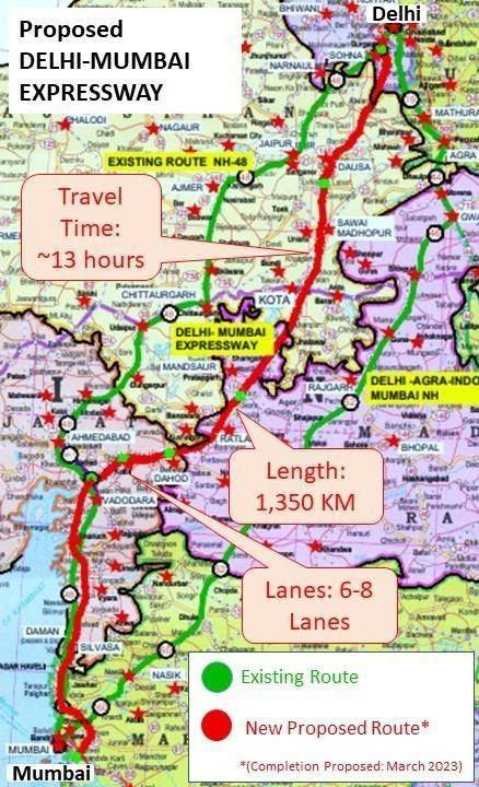 Delhi Mumbai Expressway Map