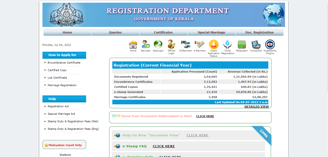 Check IGR Kerala Online Services IGR Kerala Registration