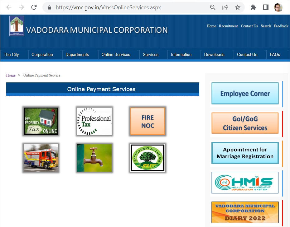 VMC Property Tax Online Payment Vadodara Property Tax Calculation