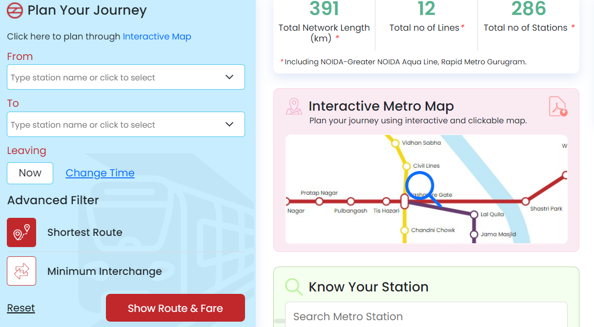 Yellow Line Metro of Delhi Metro: Route, Map, Stations and Timings