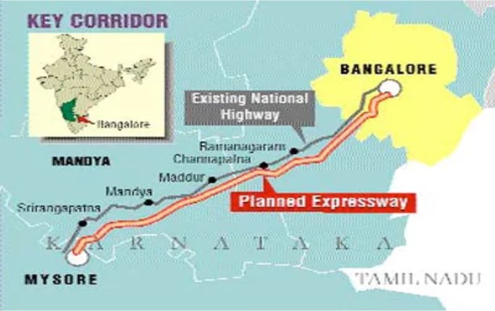 Image Of Bangalore Mysore Expressway Route Map 